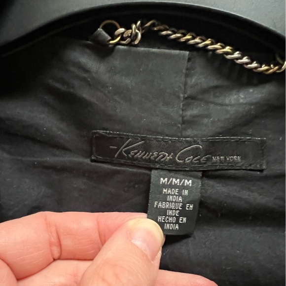 Kenneth Cole Black Leather  Asymmetrical Jacket - Medium - Picture 5 of 6